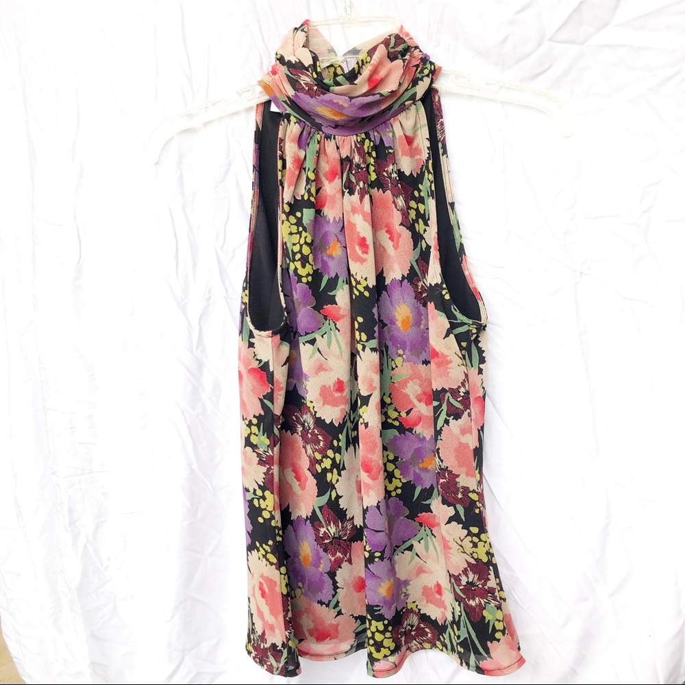 Sarah Campbell Floral Halter Neck Blouse Size 4